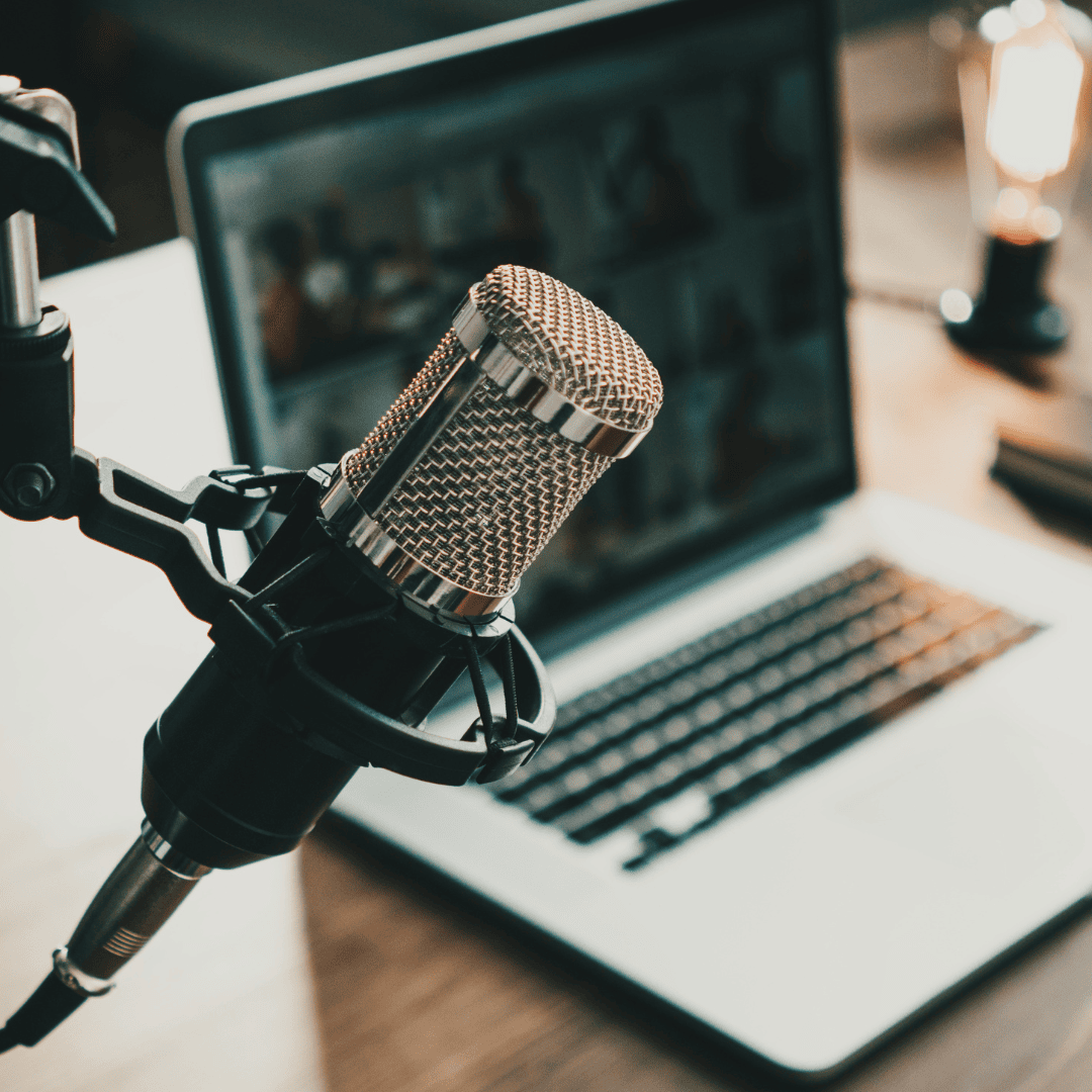 Image of podcast setup