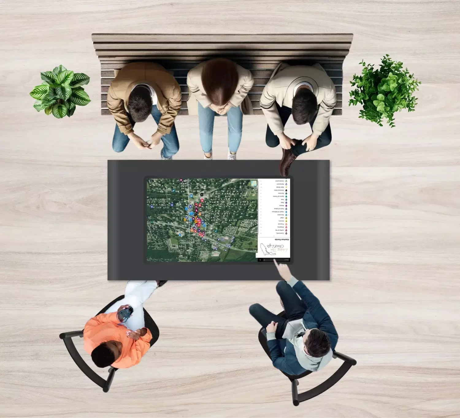 Image showing people interacting with interactive community map